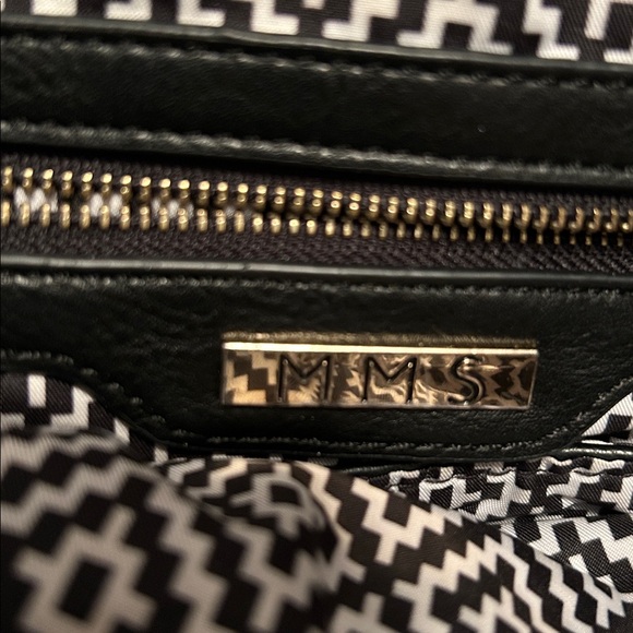 MMS Design Studio Black Crossbody Bag with Gold Accents. - Picture 2 of 10